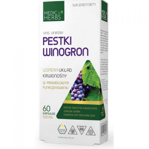 Medica Herbs Pestki Winogron vitis vinifera 60 k