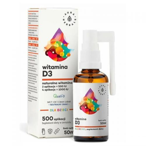 Aura Herbals Witamina D3 dla dzieci 50 ml MCT